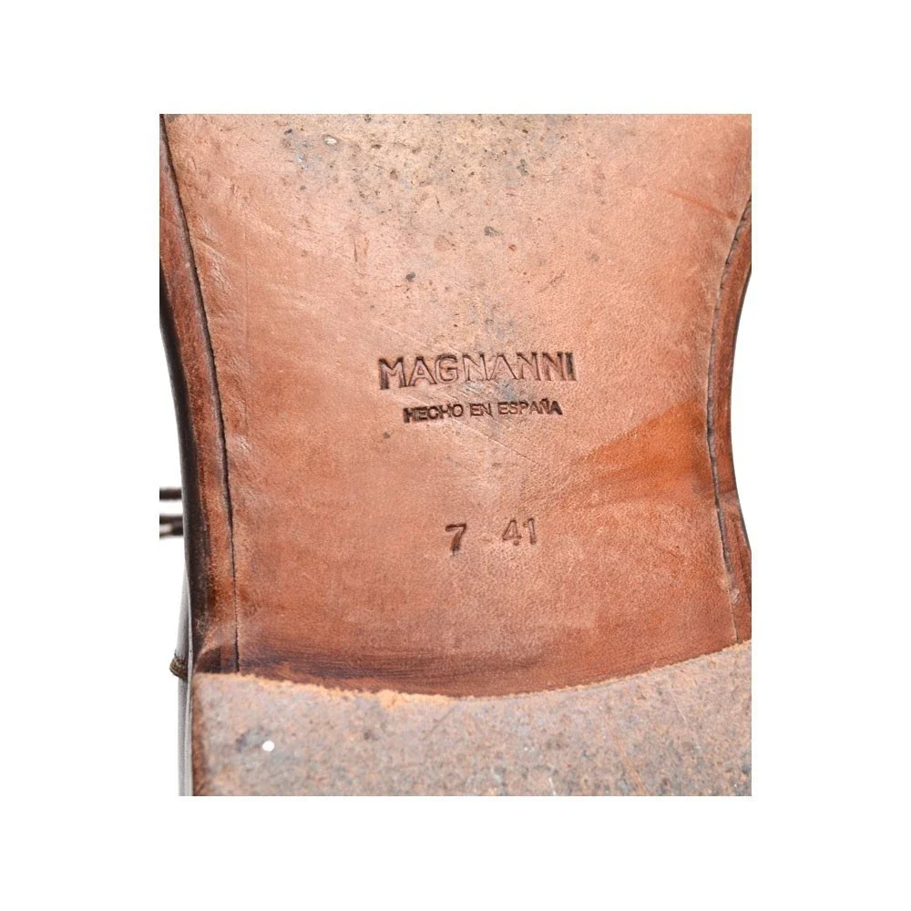 Men Magnanni Jaxton Burnished Brown Cap Toe Oxfords 41